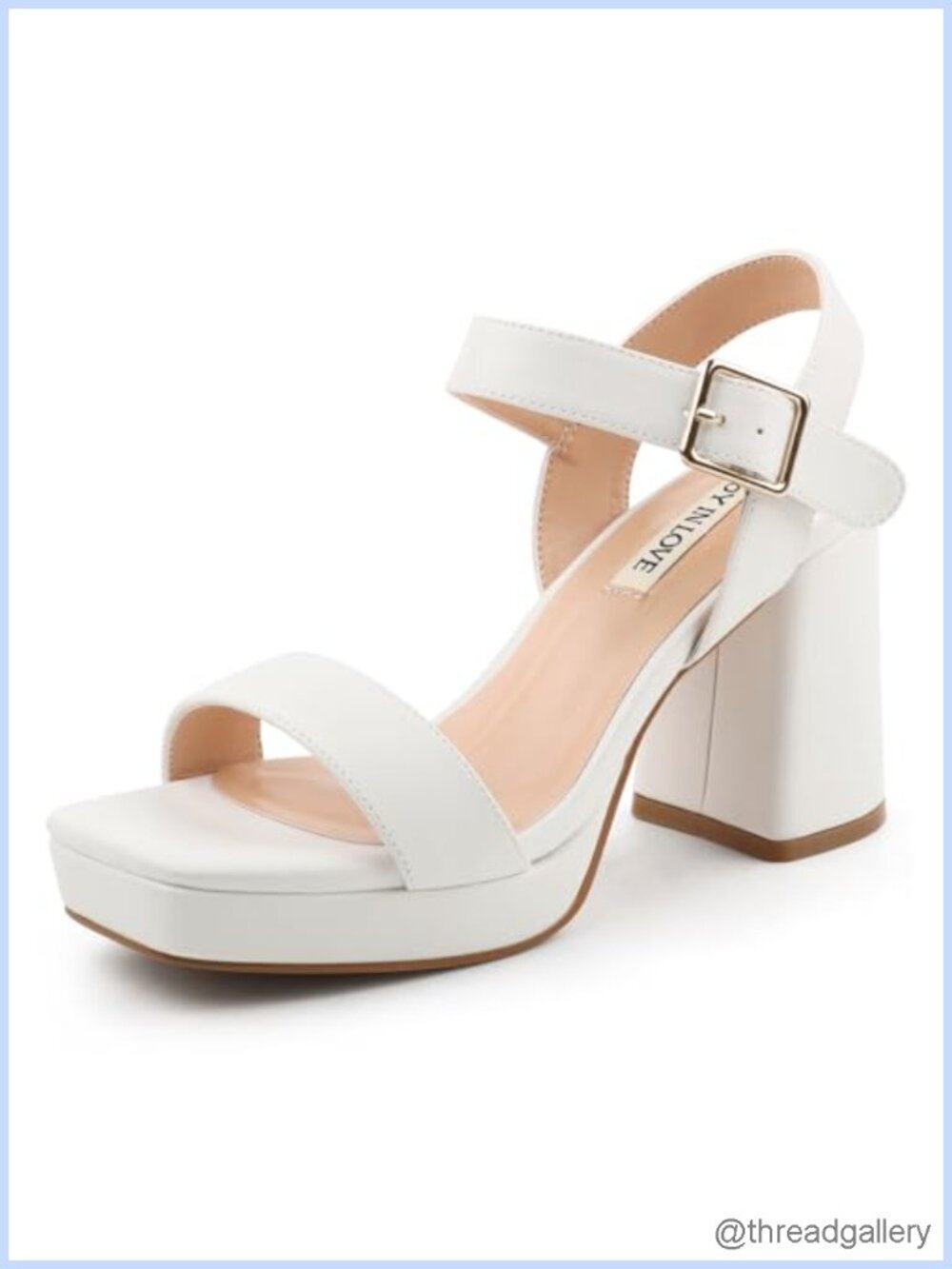 Chunky Block Heel Platform Sandals Adjustable Ankle Strap Open Toe Dress Shoes